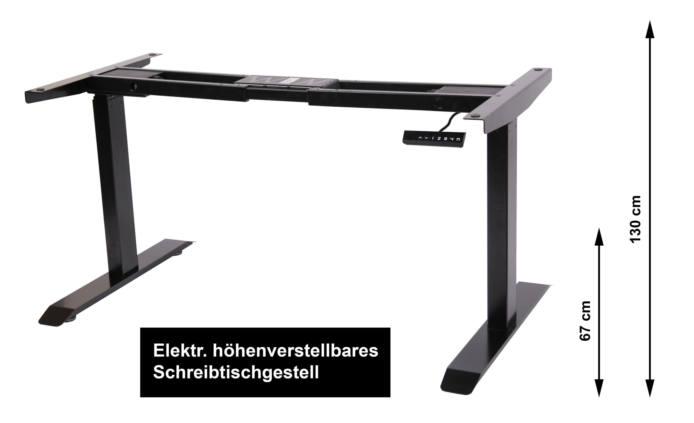 Gestell höhenverstellbarer Schreibtisch schwarz kaufen 118x70cm